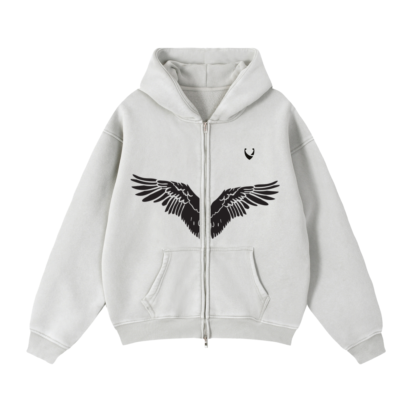 Zip-Through Boxy Fleece Hoodie